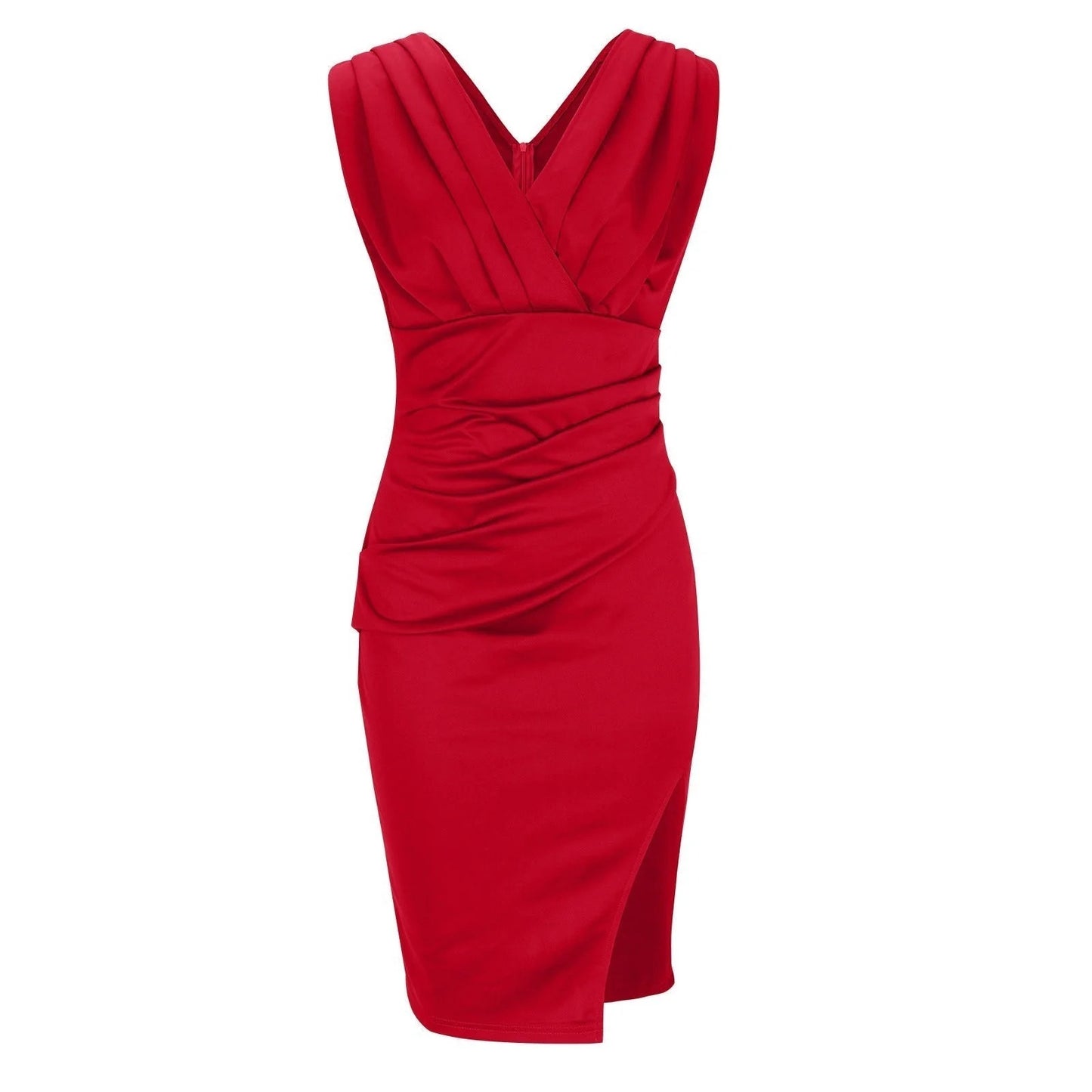 Elegant Fitted Dress with V-Neckline