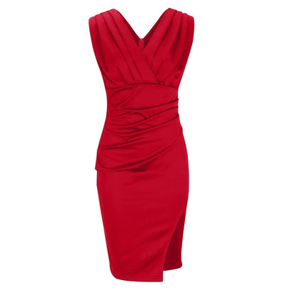 Elegant Fitted Dress with V-Neckline