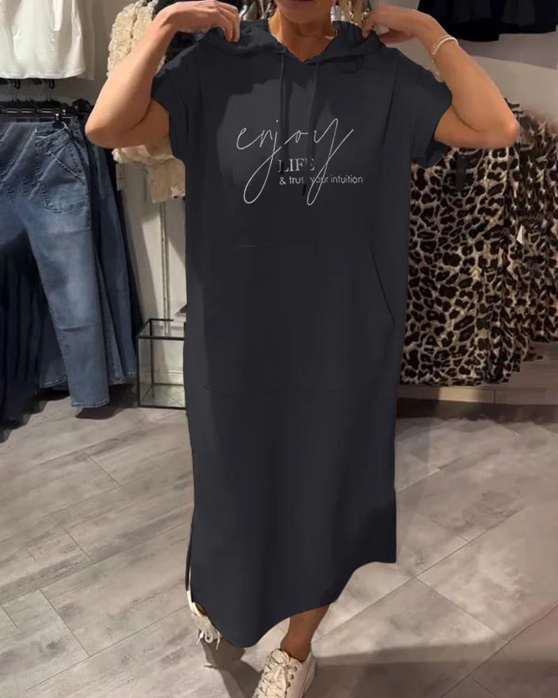Hooded Dress with Casual Lacing