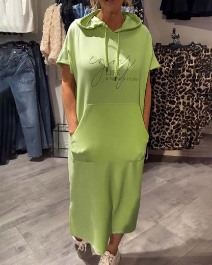 Hooded Dress with Casual Lacing