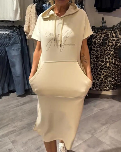 Hooded Dress with Casual Lacing