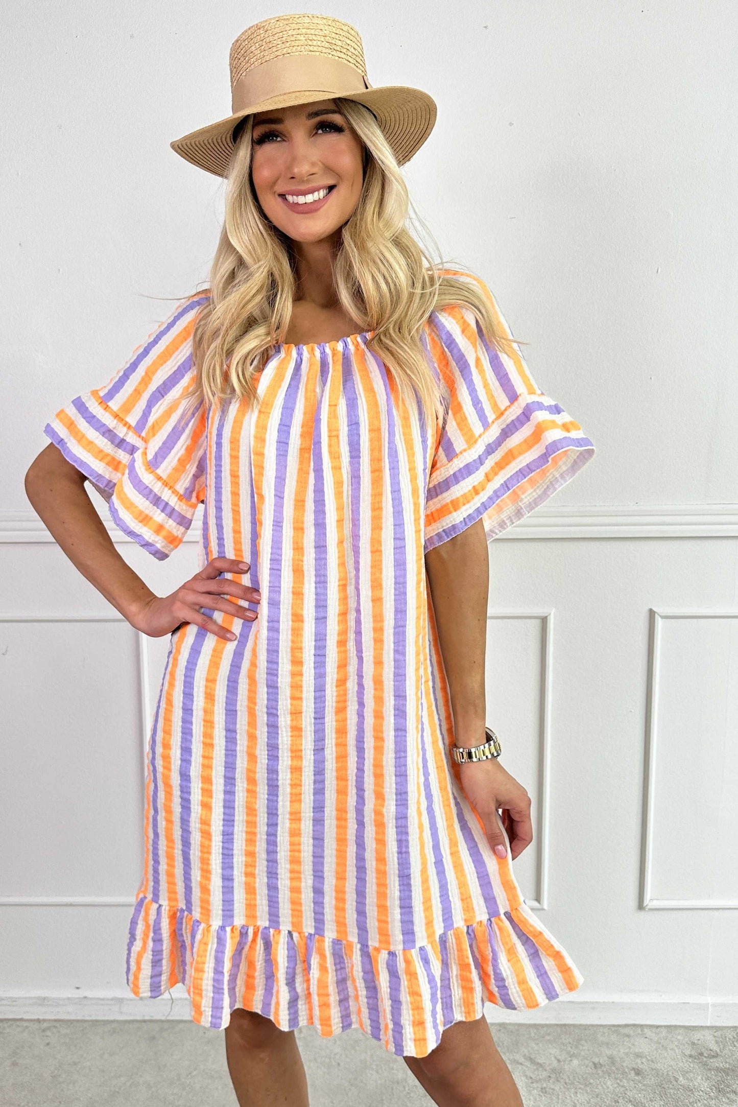 Striped dress in soft cotton