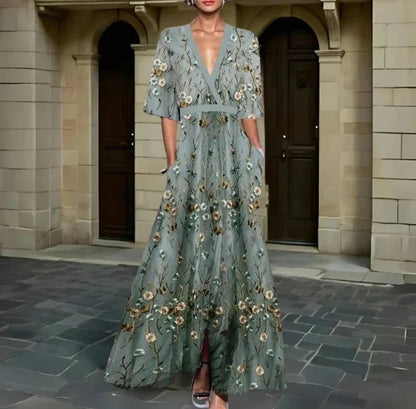 Elegant Long Floral Dress