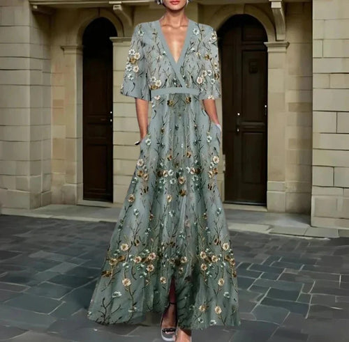 Elegant Long Floral Dress