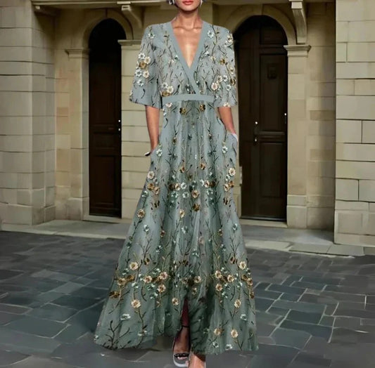 Elegant Long Floral Dress